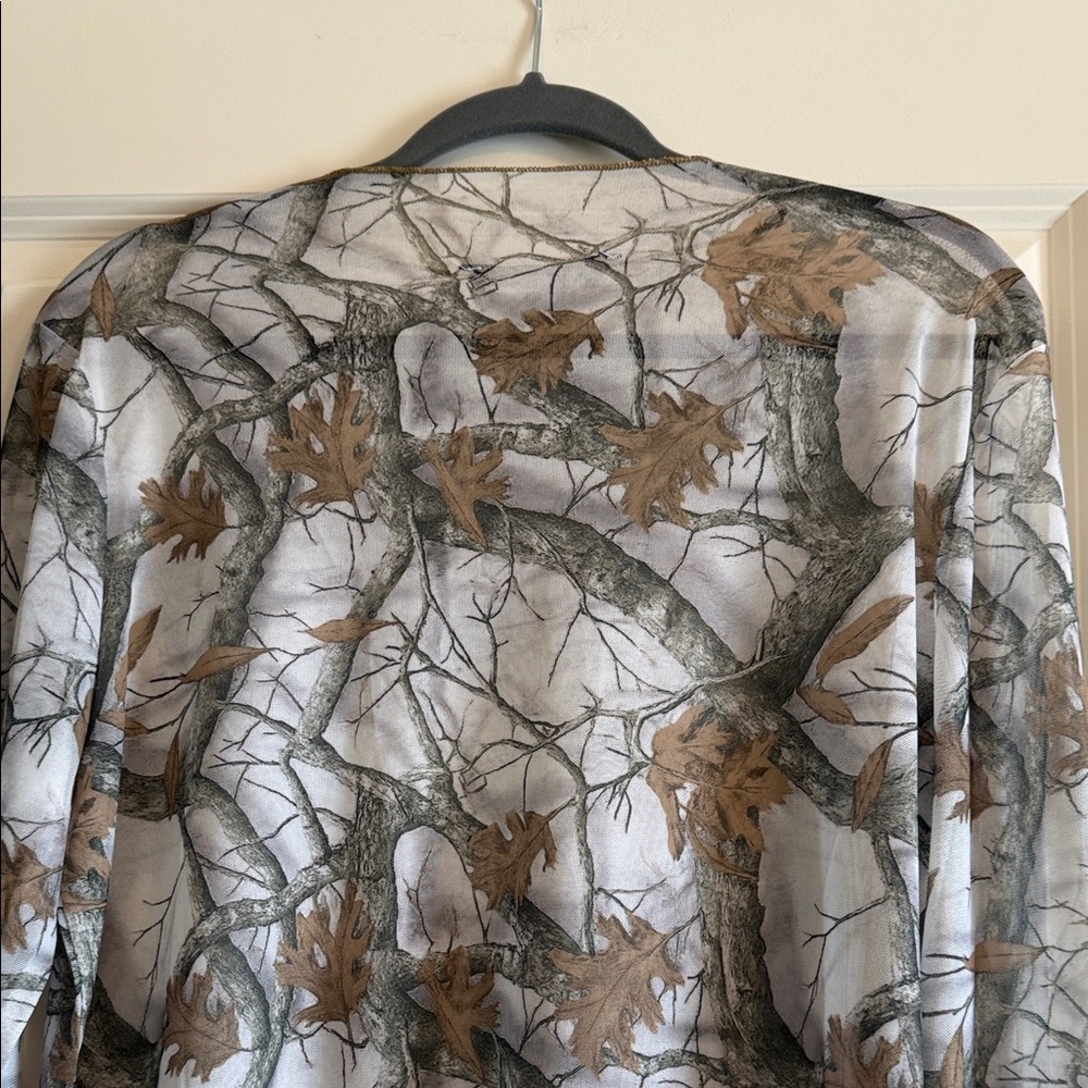 DAVI & DANI Camouflage Long Sleeve Mesh Top - Gray and Brown - Picture 8 of 8